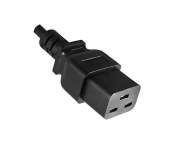 Power Cord CEE 7/7 90° to C19, 1mm², VDE, black, length 1,80m